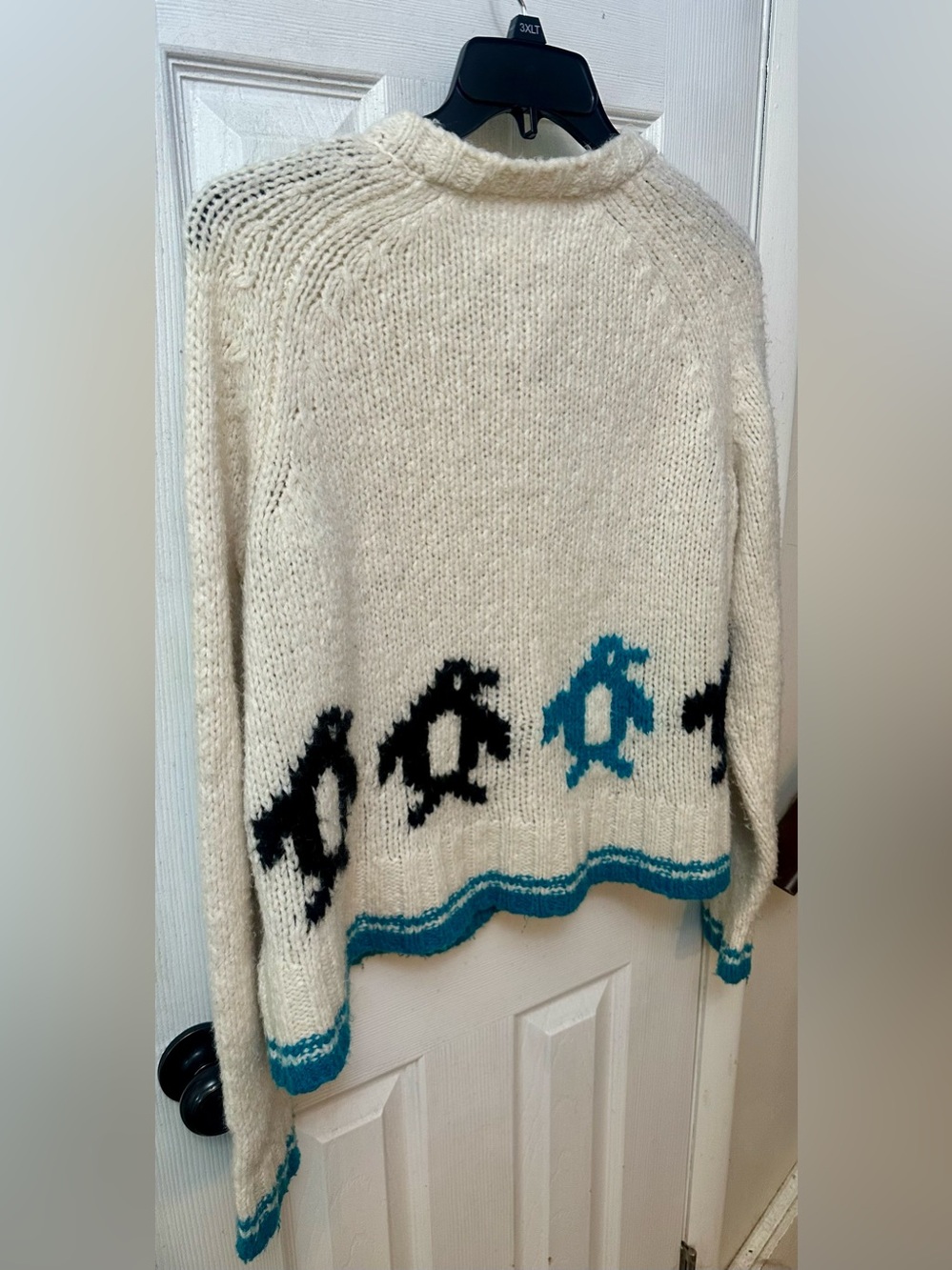 Anthropologie Maeve Penguin Cardigan Wool Blend Sweater, Medium - Picture 7 of 8